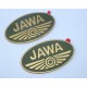 STICKERS 3D - JAWA - PAIR - GREY BACKGROUND, GOLD LETTERS (INDIA MADE, UNI PART)